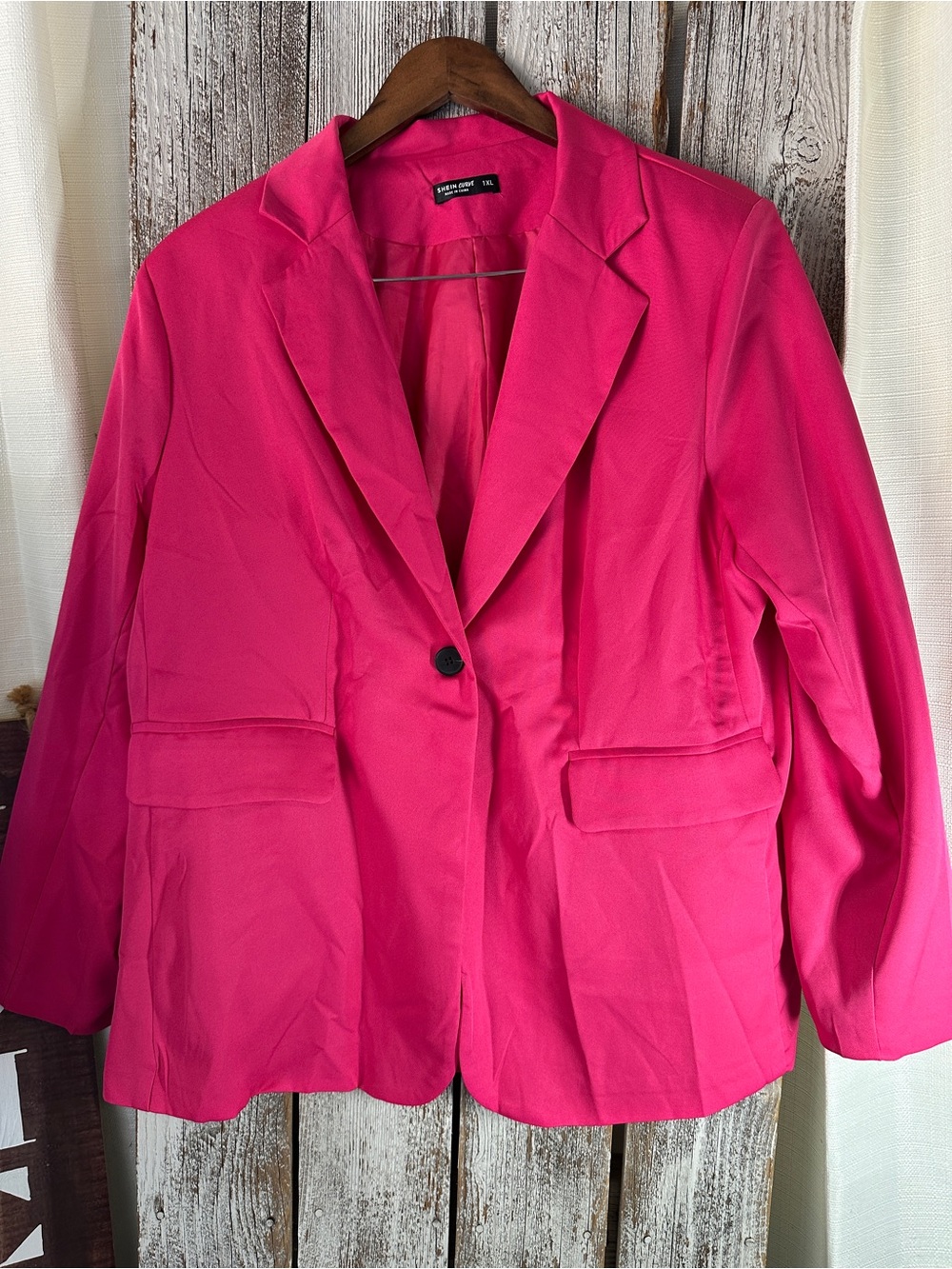 Express Hot Pink Single-Button Blazer